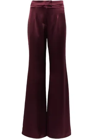 GALVAN High-rise satin flared pants