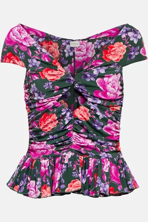 MAGDA BUTRYM Off-shoulder peplum floral blouse