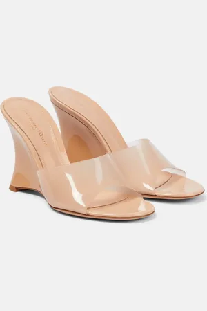 Gianvito Rossi Vernice PVC wedge mules