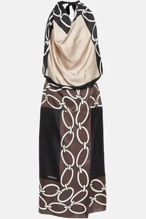 VALENTINO Printed silk midi dress