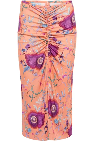 Isabel Marant Joella floral ruched midi skirt