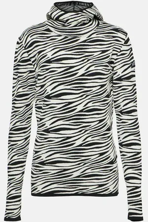 JET SET Zoey zebra-print jacquard hoodie