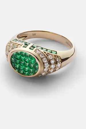 Rainbow K Lady Emerald 14kt ring with emerald and diamonds