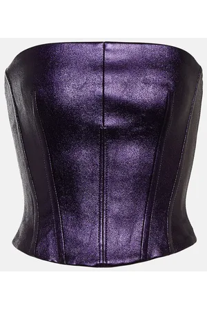 Carolyn metallic leather leggings in purple - Stouls
