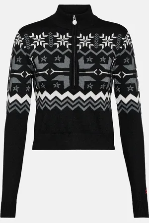Perfect Moment Nordic intarsia wool half-zip sweater