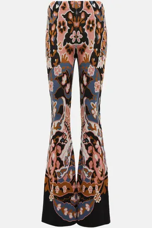 Etro Floral high-rise flared wool pants