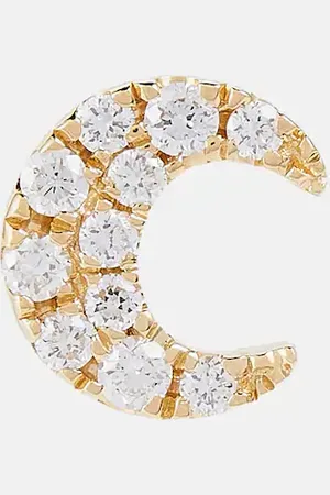 Maria Tash Moon 18kt and diamond single earring