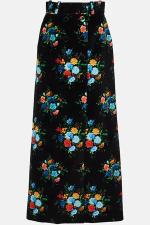 Paco rabanne Printed cotton-blend maxi skirt