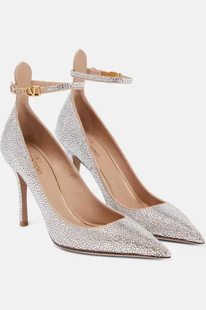 VALENTINO GARAVANI Tan-Go embellished leather pumps