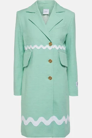 Patou Single-breasted cotton-blend tweed coat