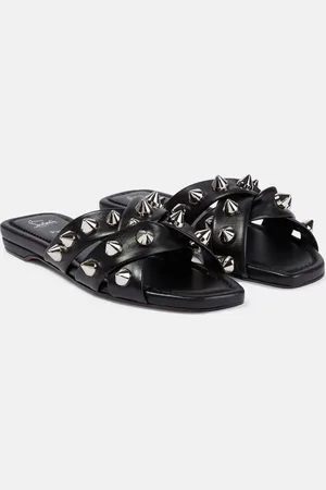 Christian Louboutin Miss Spike Club embellished leather slides