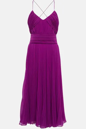 Max Mara Clarino pleated georgette midi dress