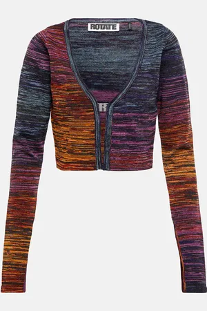 ROTATE Space-dyed cropped cardigan