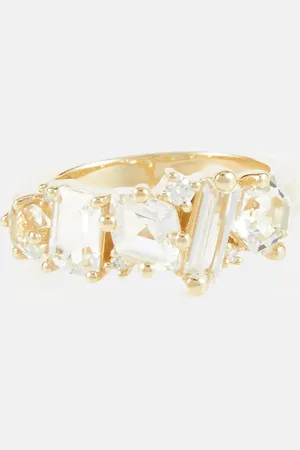 Suzanne Kalan Nadima Glimmer 14kt gold ring with diamonds and topaz