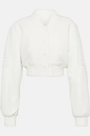 Givenchy Wool and leather cropped bomber jacket
