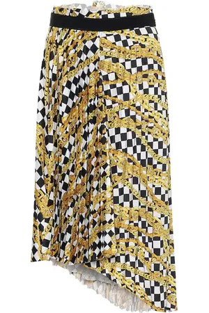 Balenciaga Chain-print wrap midi skirt
