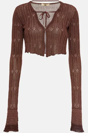 KNWLS Ribbed-knit cropped cardigan