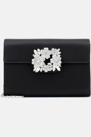 Roger Vivier RV Bouquet embellished satin clutch