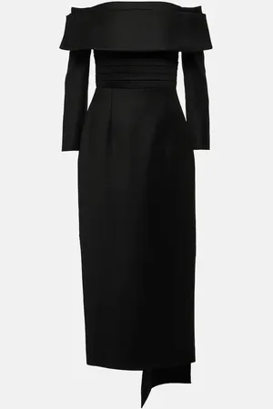EMILIA WICKSTEAD Derika off-shoulder wool midi dress
