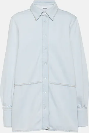 Ganni Future logo denim shirt