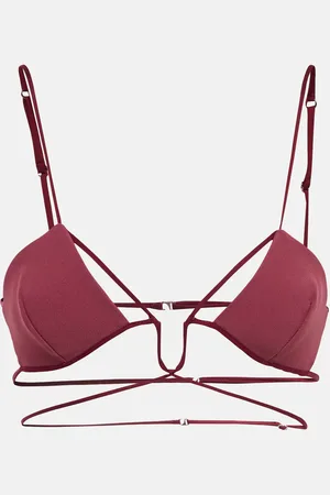 Nensi Dojaka Tie-trimmed gabardine bra
