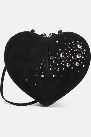 Alaïa AlaÃ¯a Le CÅur embellished suede shoulder bag