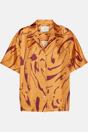 ASCENO Prague printed silk twill shirt