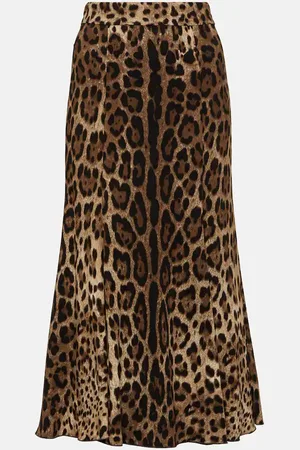 Dolce & Gabbana Leopard-print jersey midi skirt