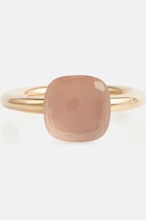 Pomellato Nudo 18kt gold ring with rose quartz