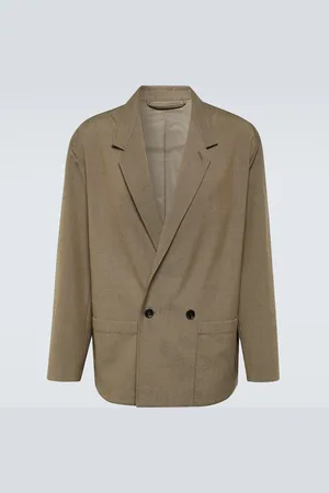 LEMAIRE Double-breasted mÃ©lange twill blazer