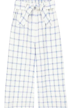 Louise Misha Amandine checked cotton and linen pants