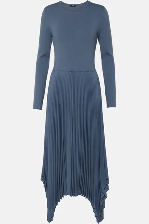 Joseph Deron plissÃ© flannel midi dress