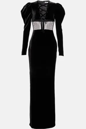 Alessandra Rich Silk-blend velvet maxi dress