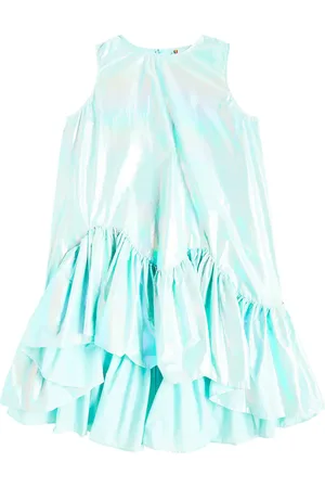 CAROLINE BOSMANS Ruffled metallic dress
