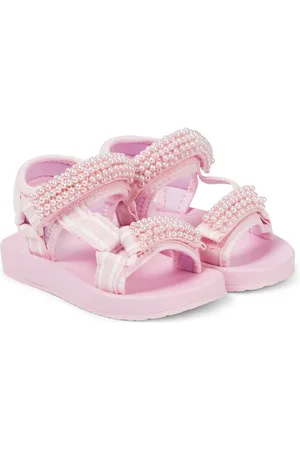 MONNALISA Tecno faux pearl-embellished sandals