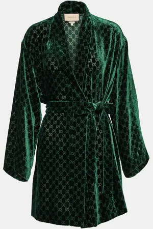 Gucci GG belted velvet devorÃ© shirt