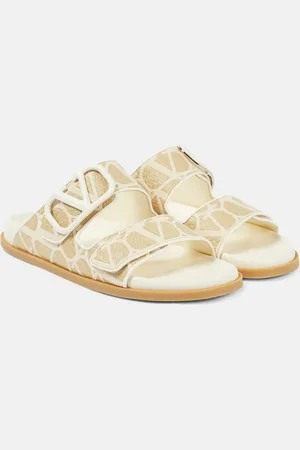 VALENTINO GARAVANI VLogo Signature raffia slides