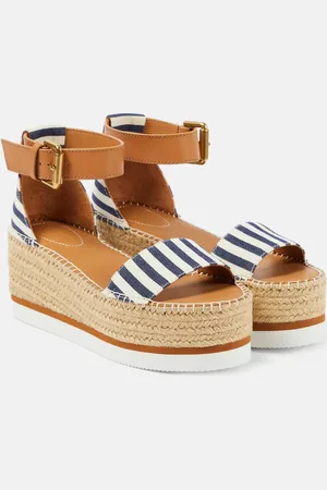 See by Chloé See By ChloÃ© Glyn striped espadrille wedges