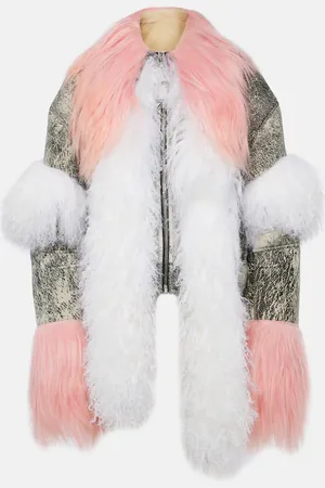 The Attico Shearling-trimmed leather jacket