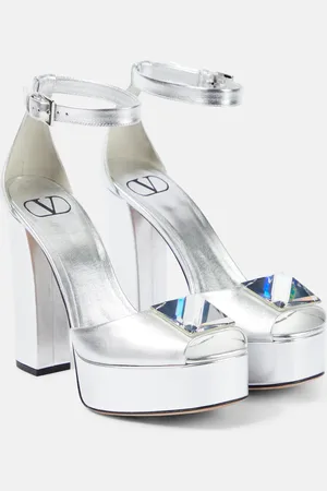 VALENTINO GARAVANI One Stud metallic leather pumps
