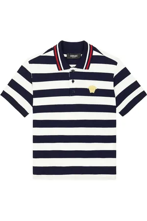 VERSACE Striped cotton piquÃ© polo shirt