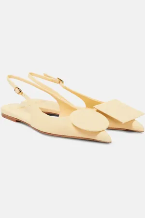 Jacquemus Les Slingbacks Duelo Plates leather slingback flats