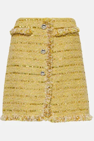 Giambattista Valli Fringed bouclÃ© miniskirt