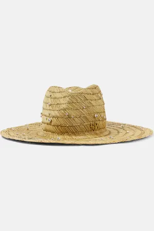 Ruslan Baginskiy Dew Drops embellished straw fedora