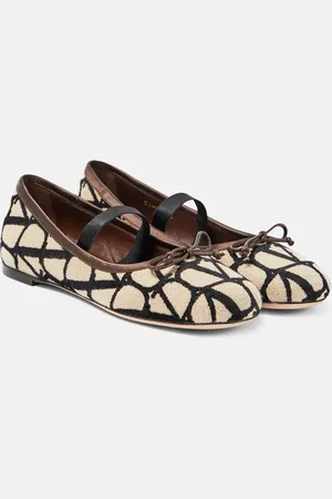 VALENTINO GARAVANI Toile Iconographe ballet flats