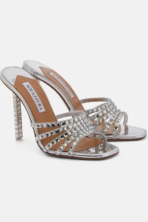 Aquazzura Rock Chic 105 embellished leather mules