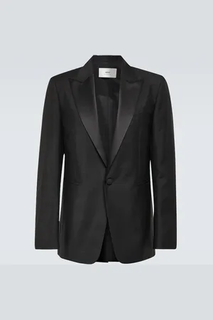 Ami Mohair and wool canvas blazer
