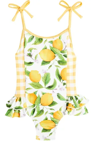 Suncracy Malaga printed ruffled swimsuit