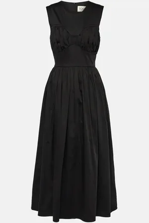 TOVE Delphine gathered cotton-blend midi dress