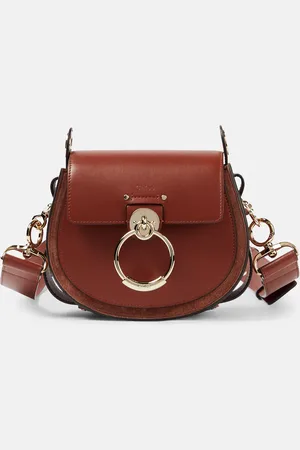 Chloé ChloÃ© Tess Small suede-trimmed leather shoulder bag